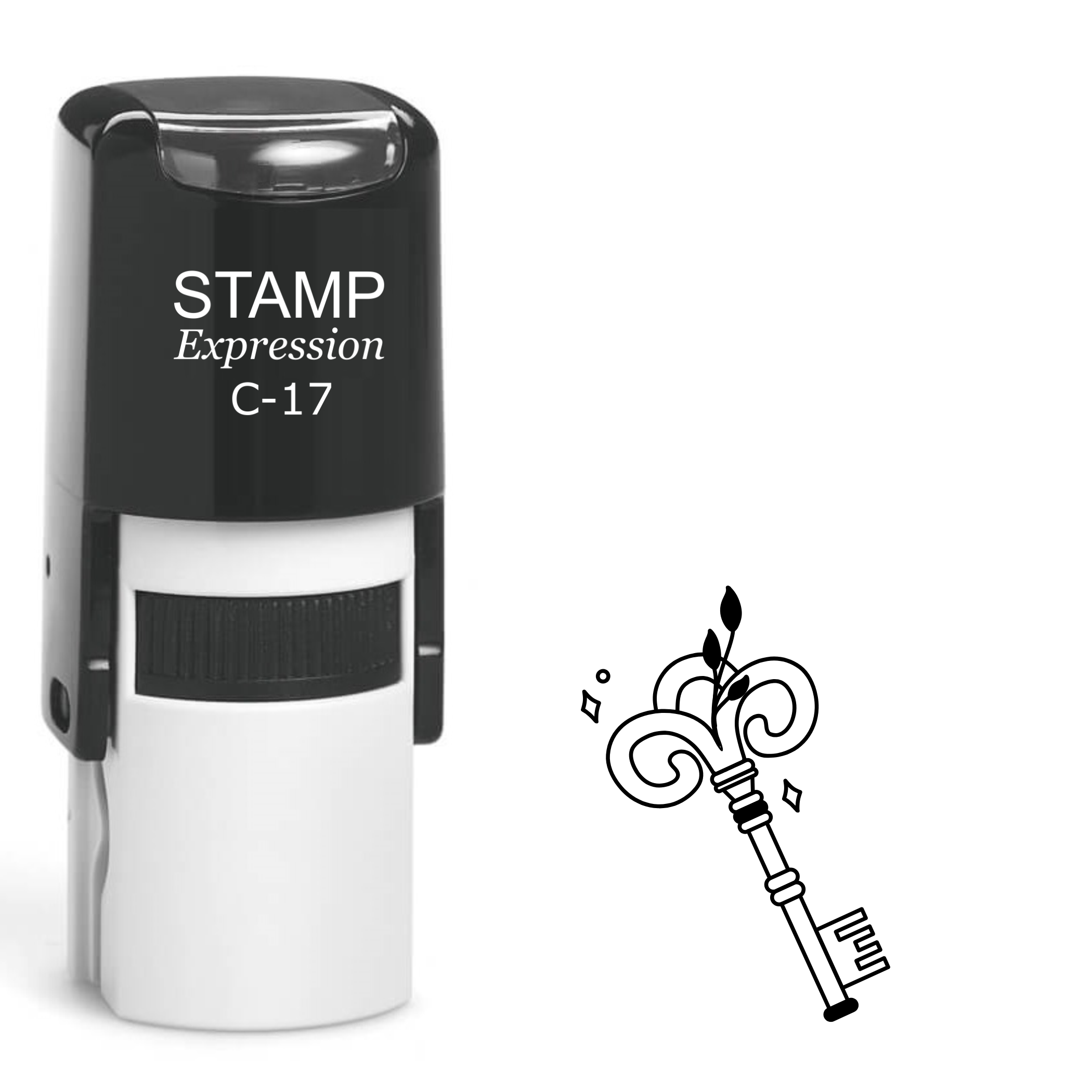 Ornate magic key Self Inking Rubber Stamp (SH-64544)