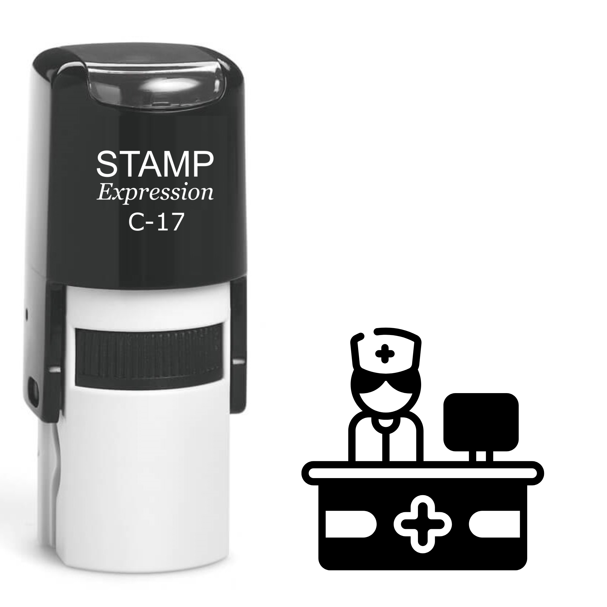 Female nurse at the nursing station Self Inking Rubber Stamp (SH-64564)