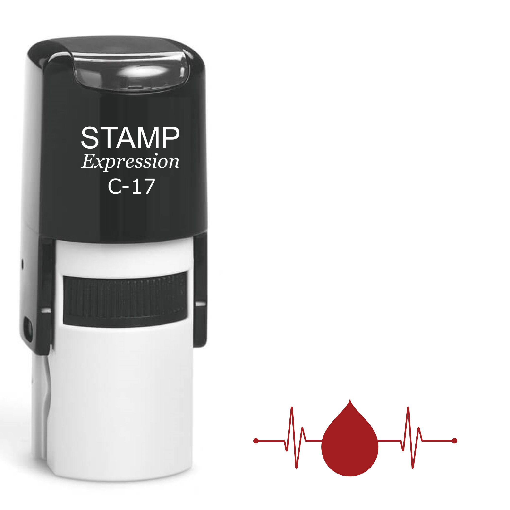 Donate drop of blood ekg Self Inking Rubber Stamp (SH-64586)