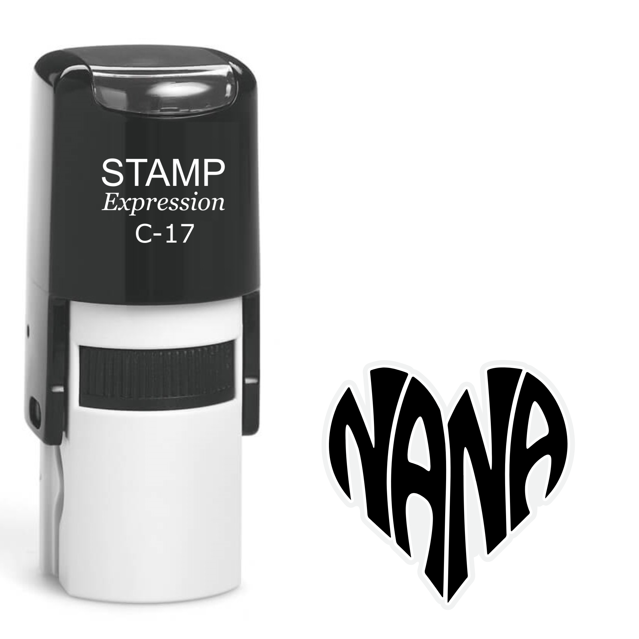 Heart shaped nana text grandmother Self Inking Rubber Stamp (SH-64633)