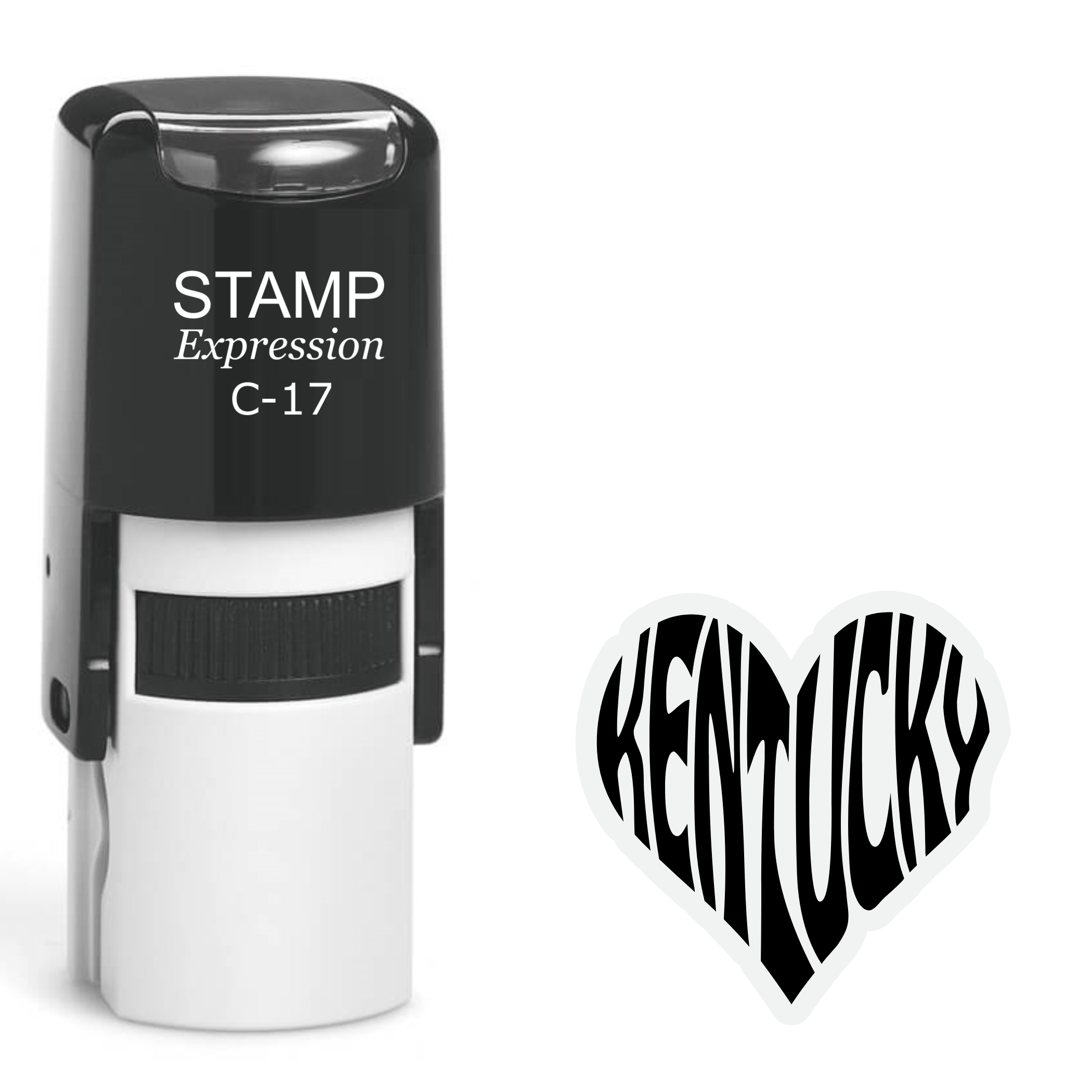 Kentucky heart shaped text Self Inking Rubber Stamp (SH-64637)