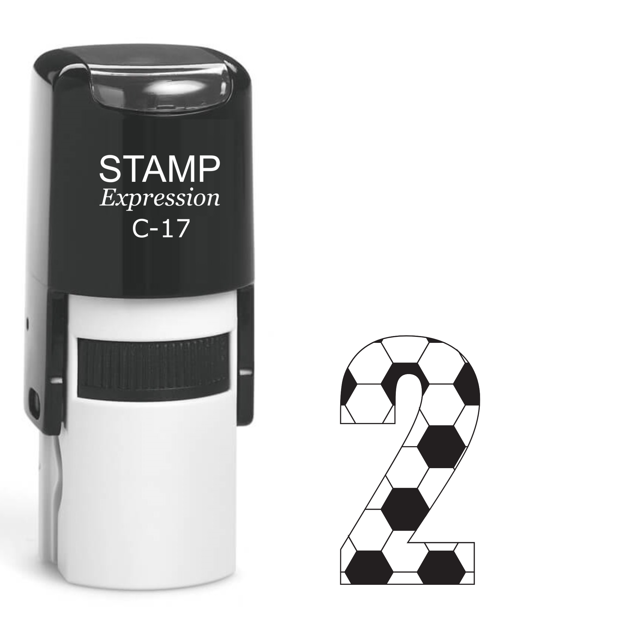 Number two soccer ball Self Inking Rubber Stamp (SH-64645)