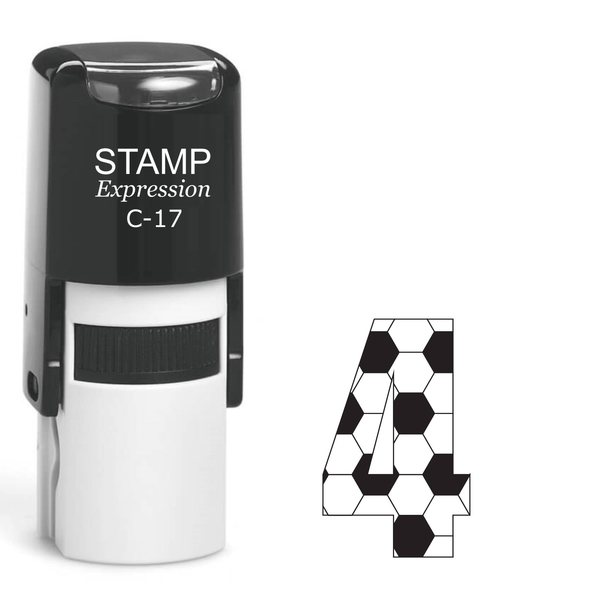 Number four soccer ball Self Inking Rubber Stamp (SH-64647)