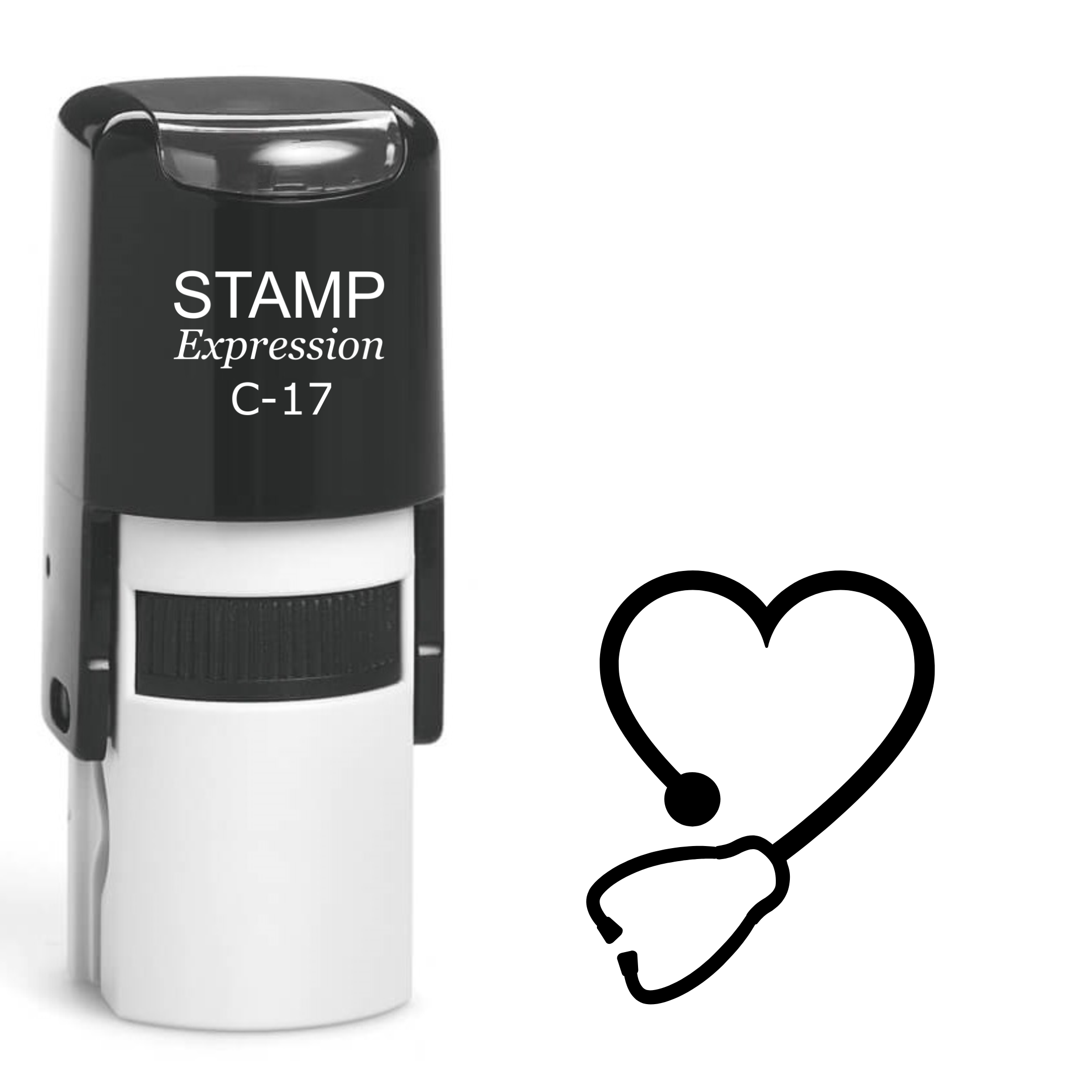 Stethoscope heart medical Self Inking Rubber Stamp (SH-64665)