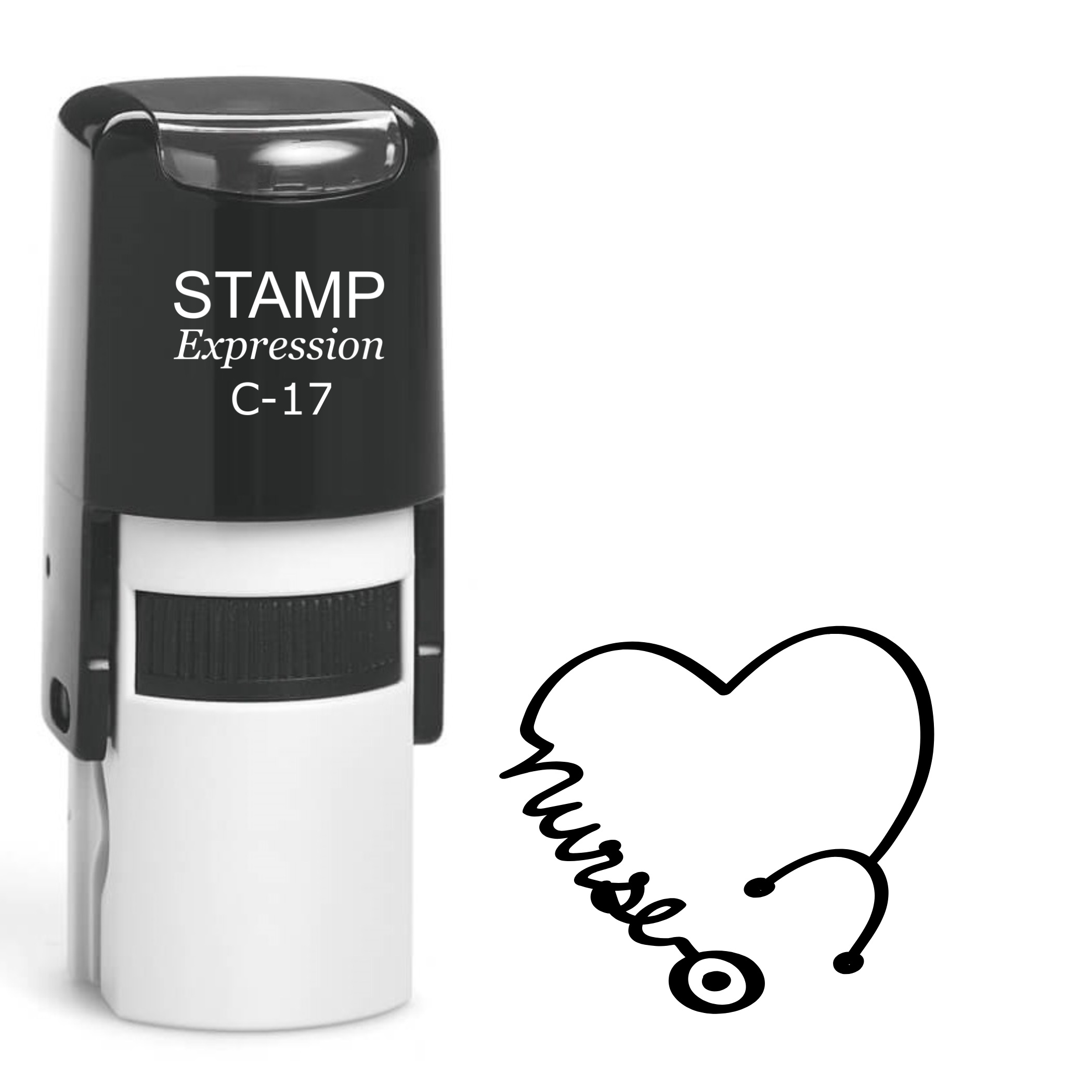 Heart stethoscope with the word nurse Self Inking Rubber Stamp (SH-64673)