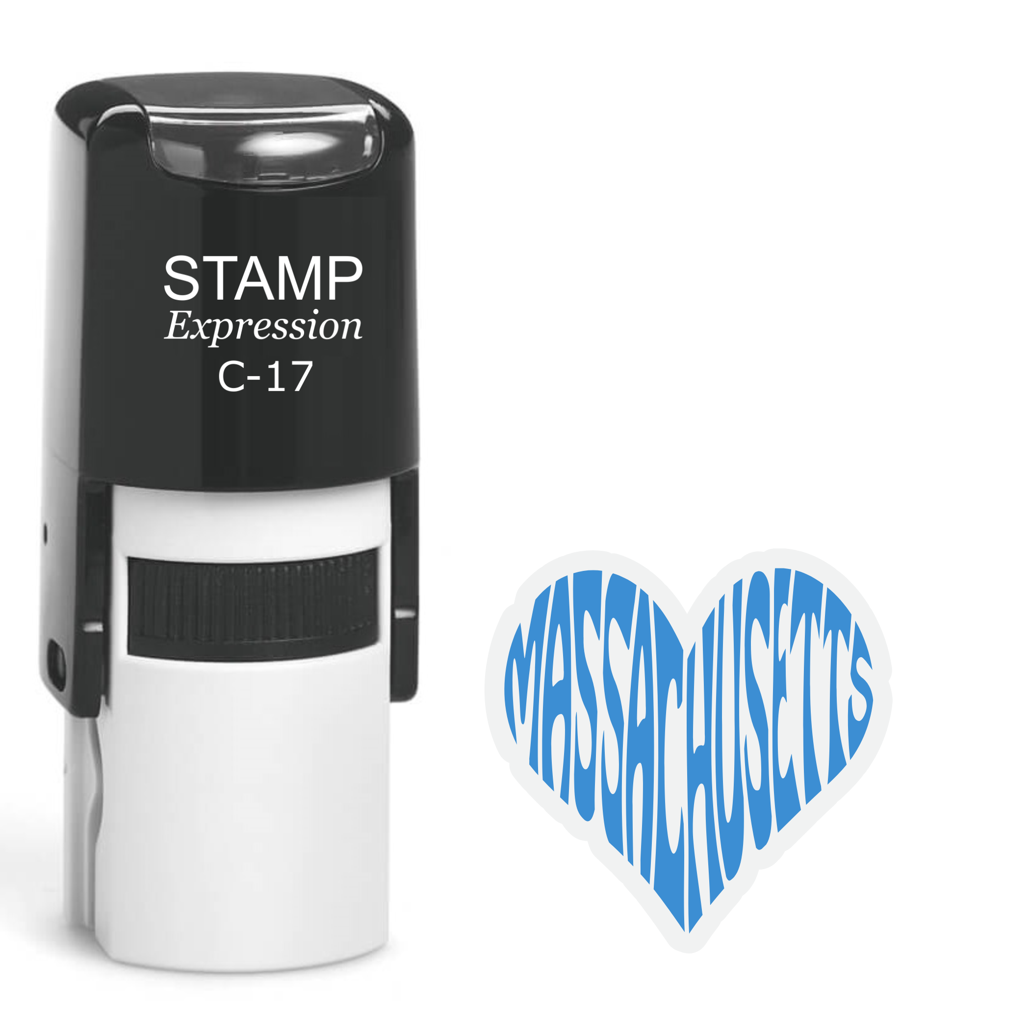 Massachusetts text Self Inking Rubber Stamp (SH-64675)