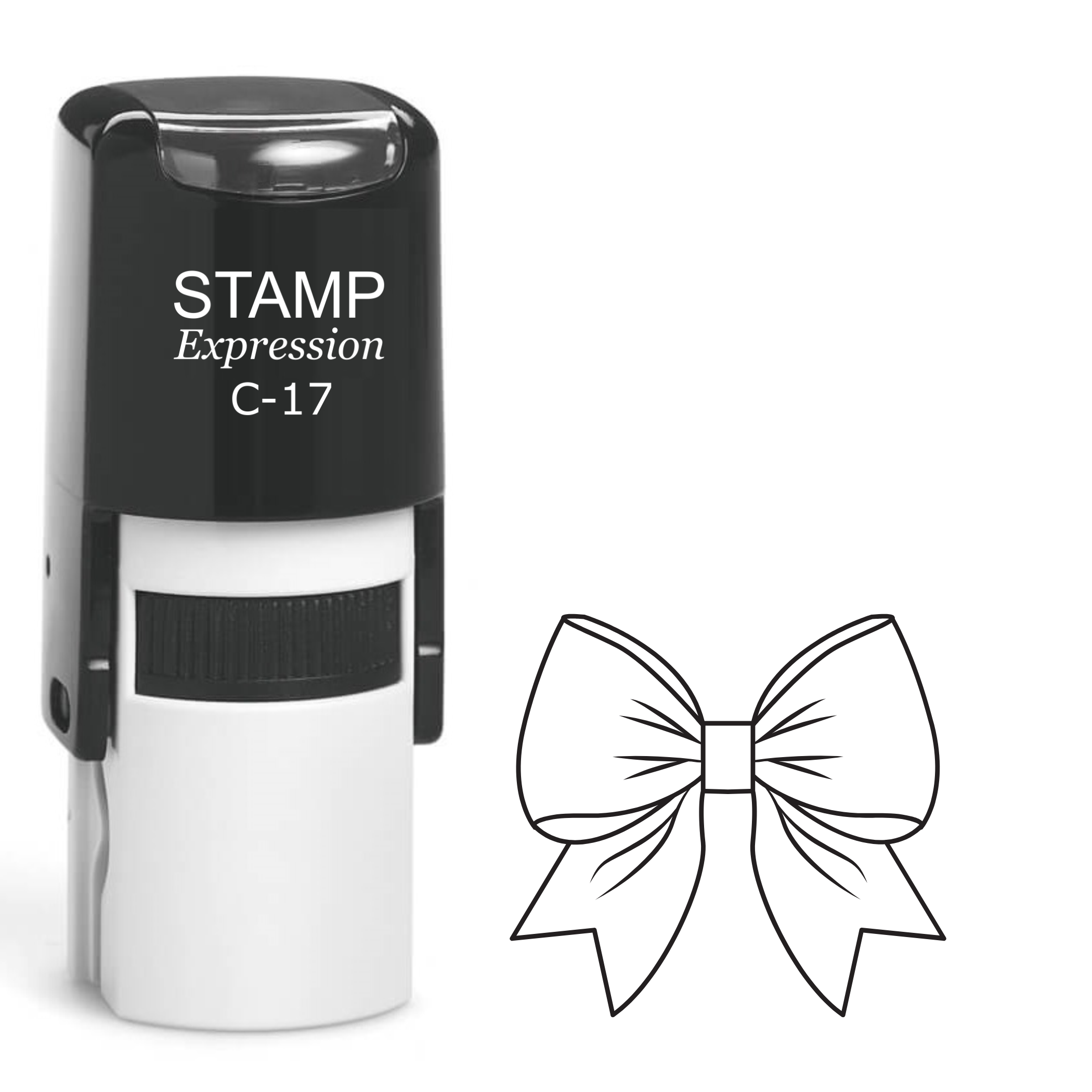 Cute bow outline Self Inking Rubber Stamp (SH-64683)