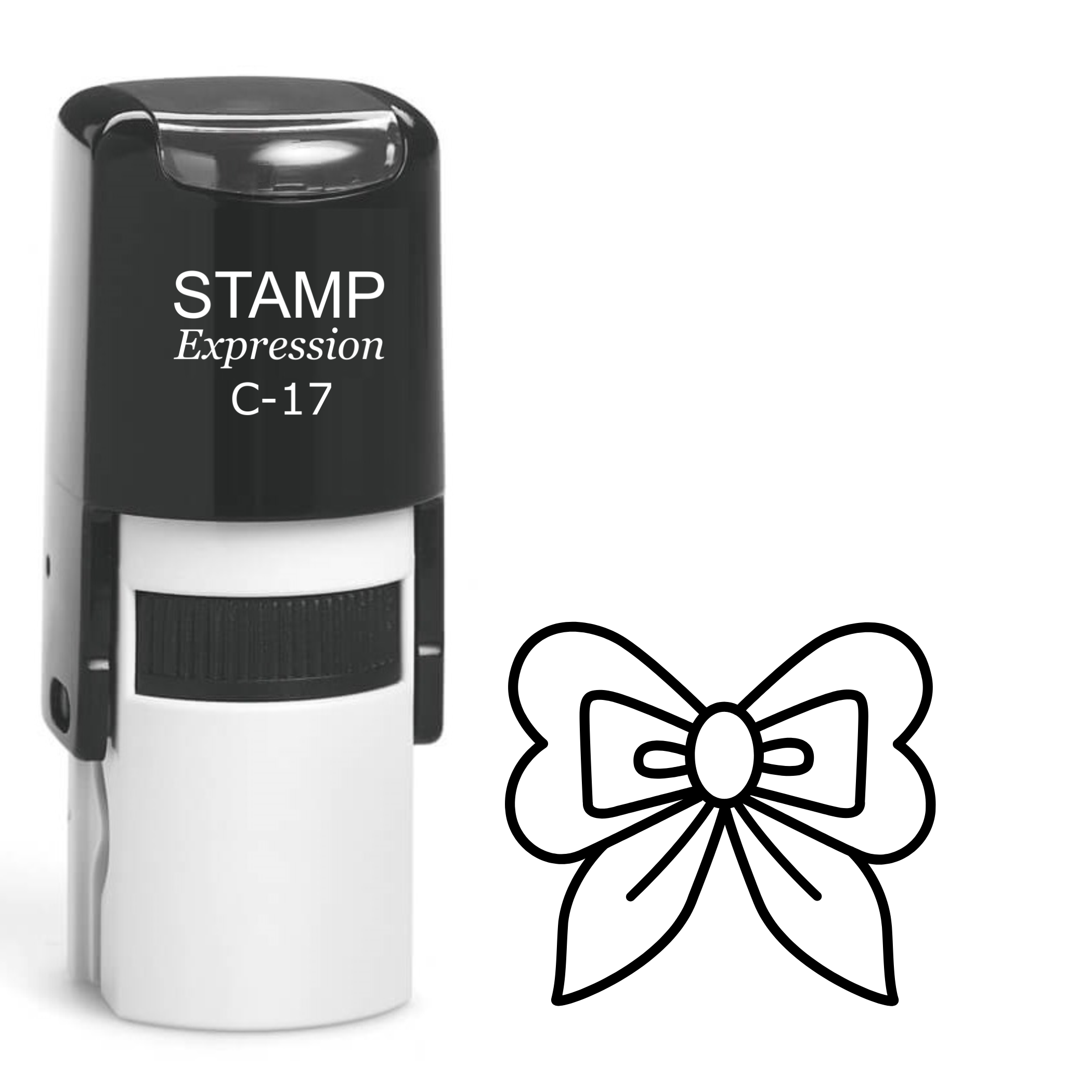 Fancy bow outline Self Inking Rubber Stamp (SH-64684)