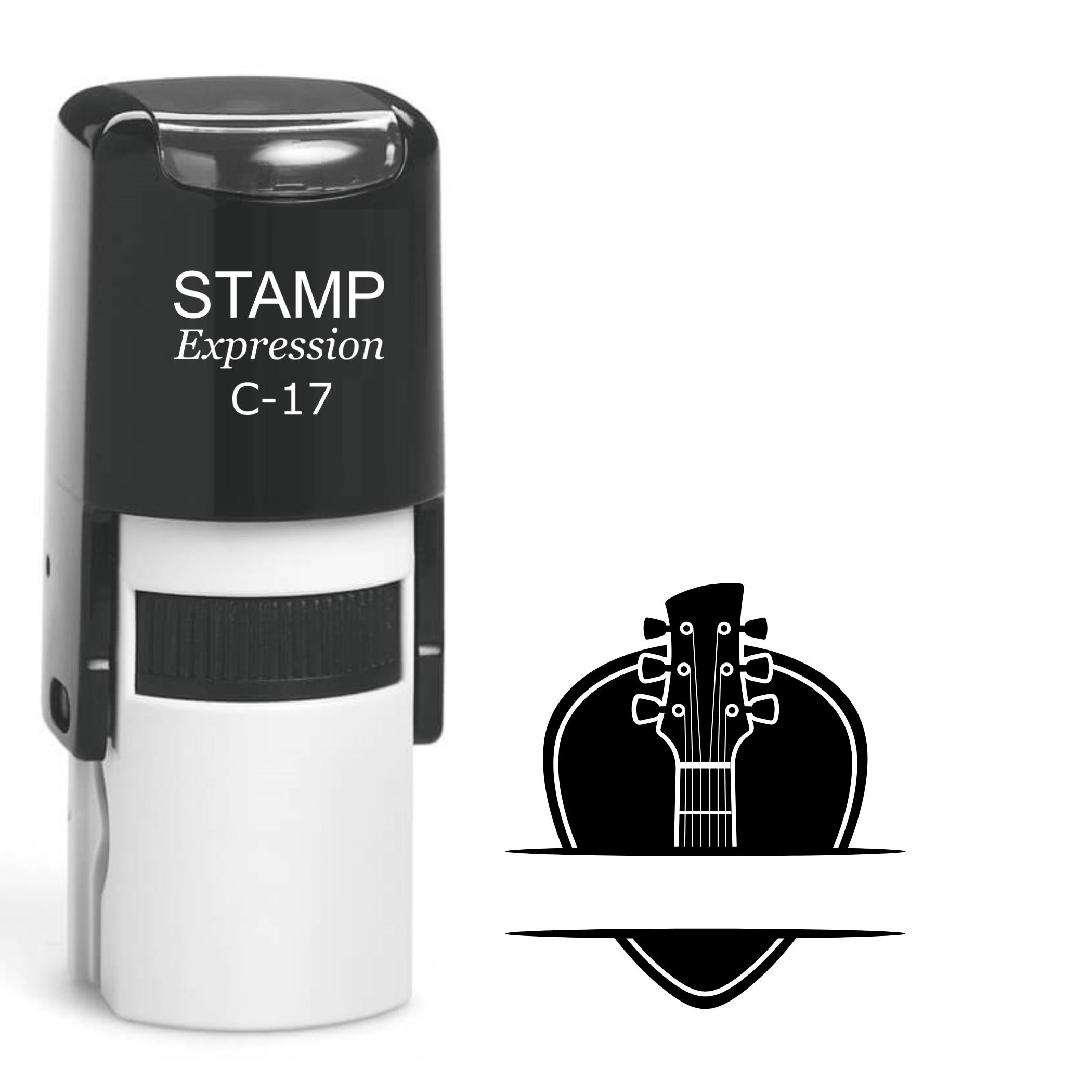 Guitar grip and a pick with personalization line Self Inking Rubber Stamp (SH-64695)