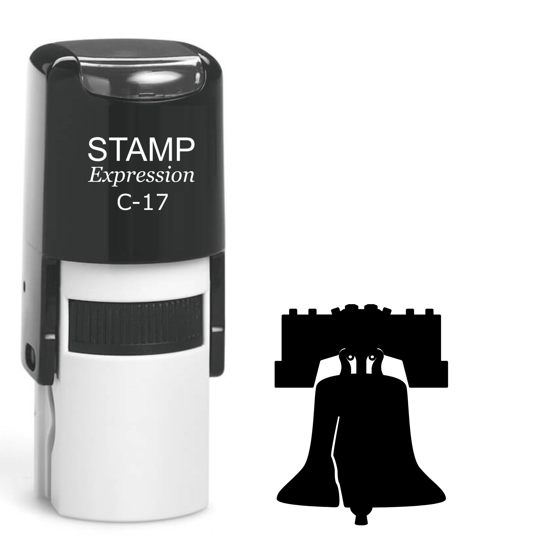 Liberty bell silhouette Self Inking Rubber Stamp (SH-64704)