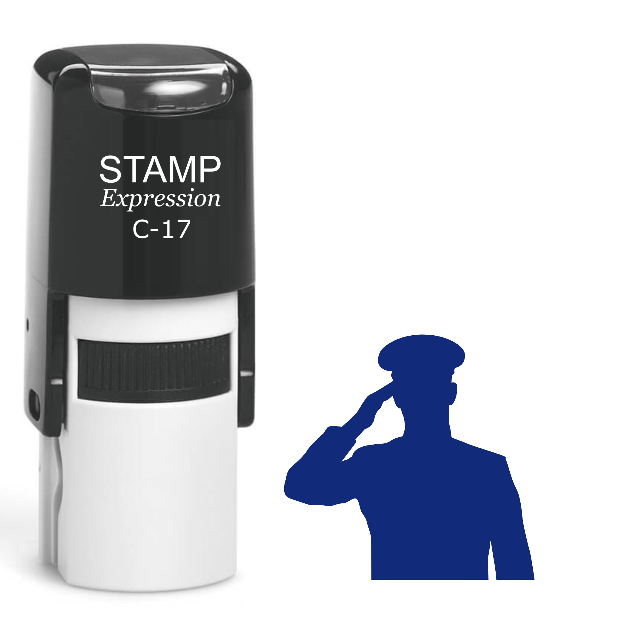 Saluting soldier military Self Inking Rubber Stamp (SH-64712)