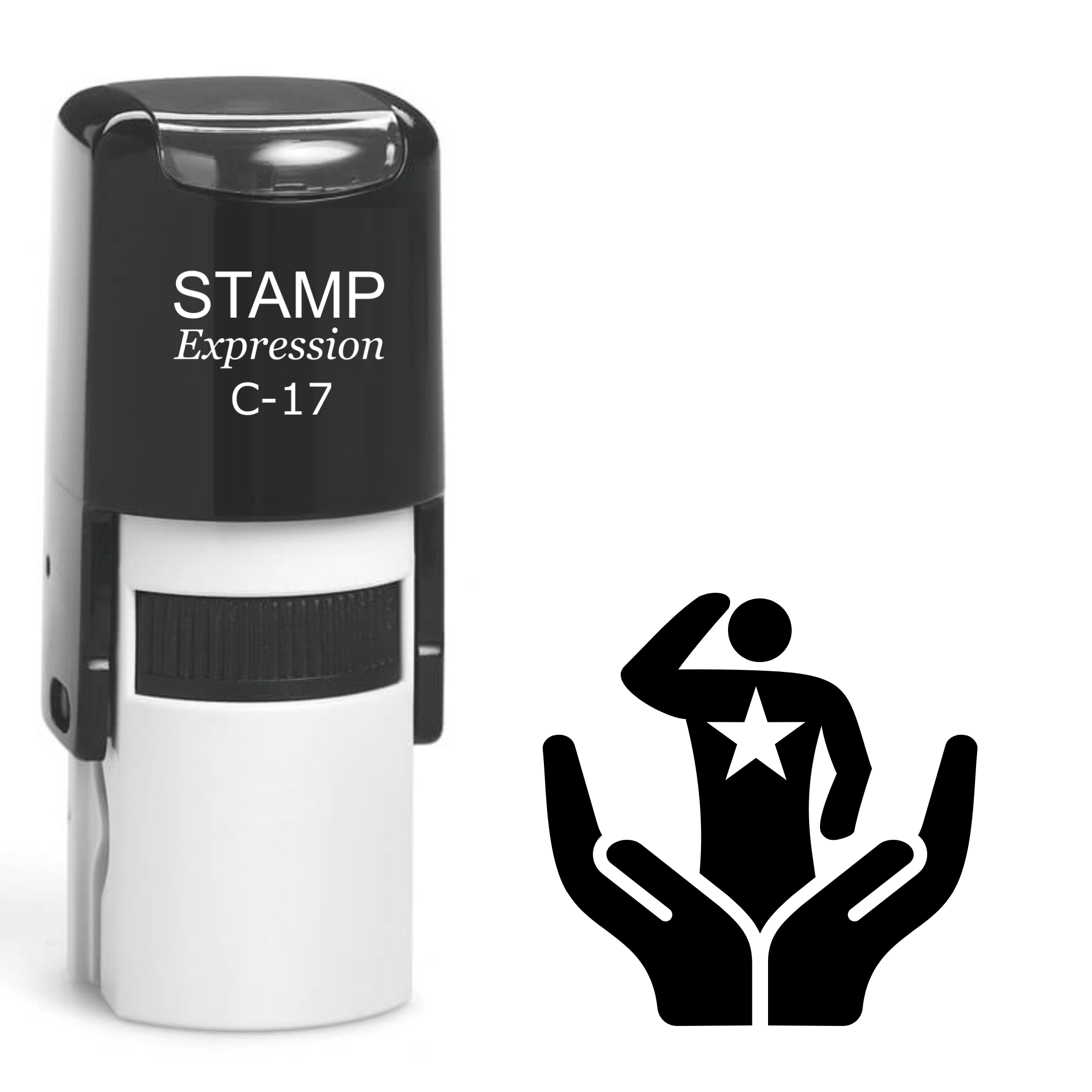 Supporting soldier holding hands military Self Inking Rubber Stamp (SH-64714)