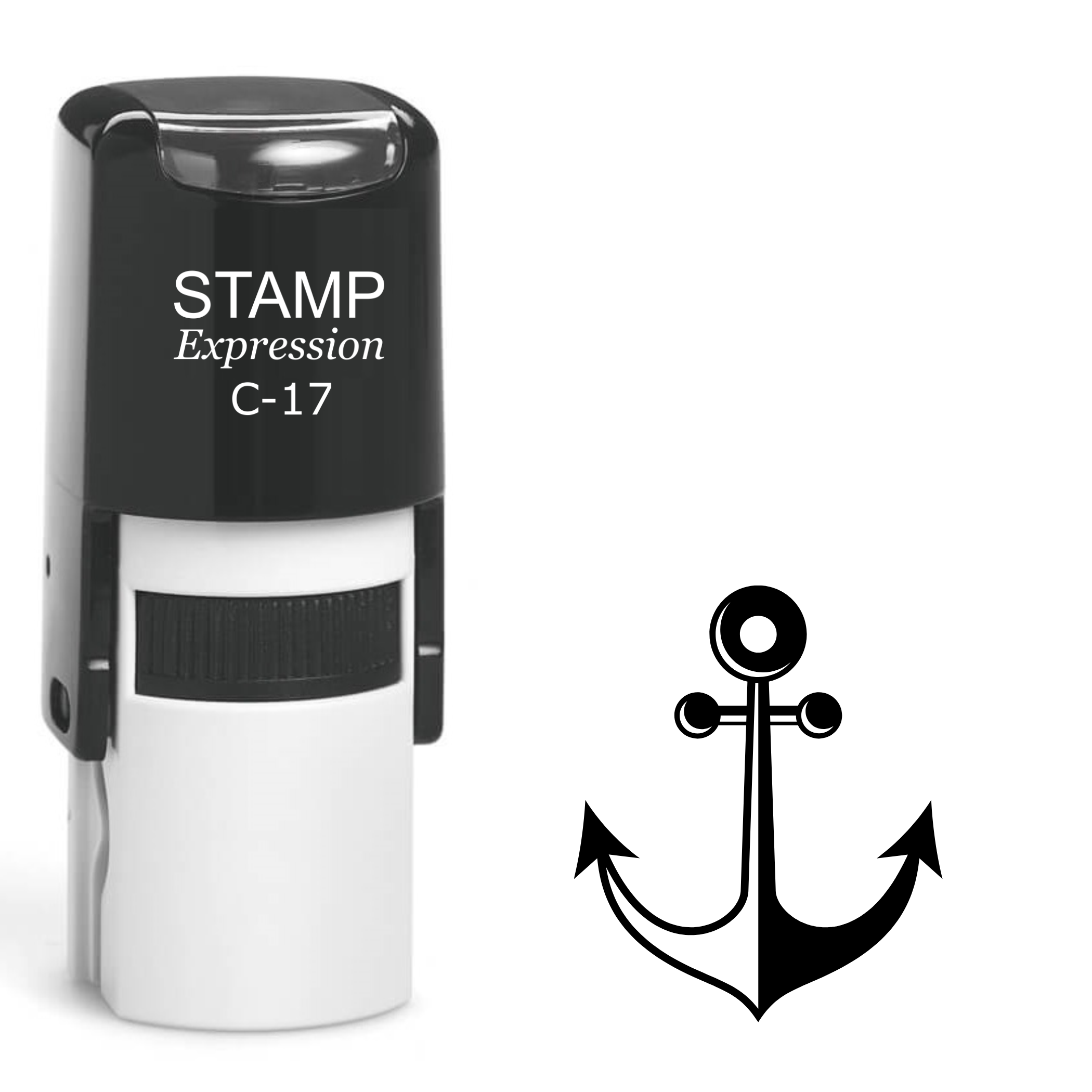 Black and white anchor Self Inking Rubber Stamp (SH-64726)