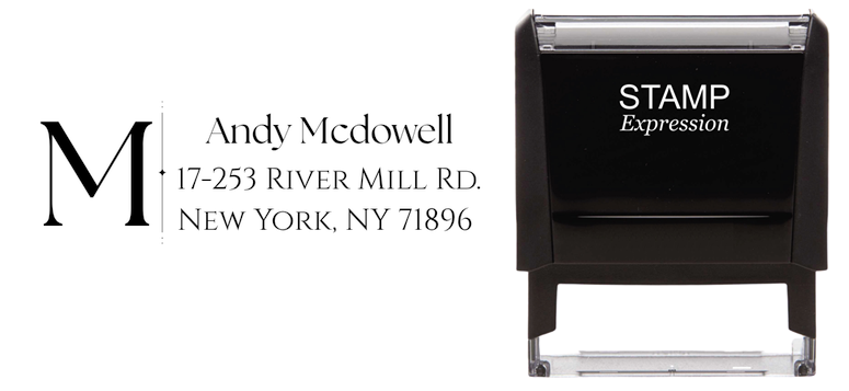 Art Déco MonogramSelf-Inking Custom Rubber Stamp Personalized Return Address Stamp With Name and Address Self-Inking Custom Rubber Stamp | Personalized Return Address Stamp | Name & Address Customizable (70856)