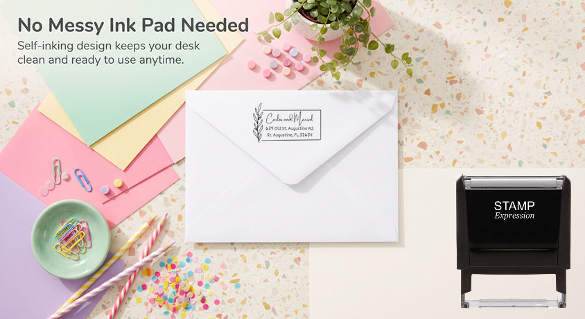 Box with Single Vine Address Stamp