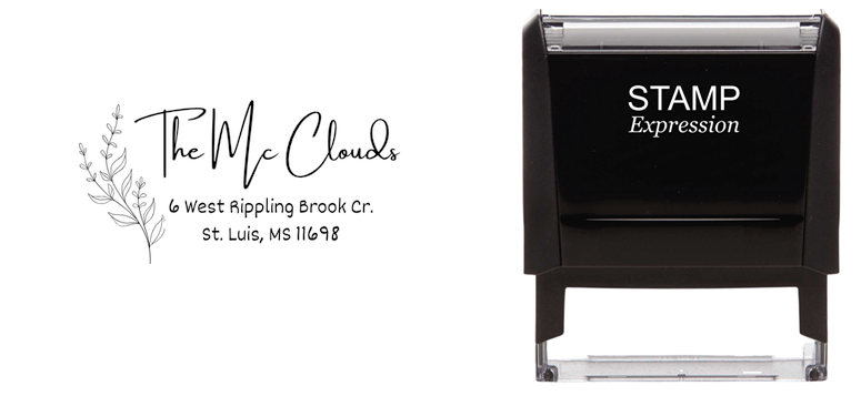 McCloudsSelf-Inking Custom Rubber Stamp Personalized Return Address Stamp With Name and Address Self-Inking Custom Rubber Stamp | Personalized Return Address Stamp | Name & Address Customizable (70860)
