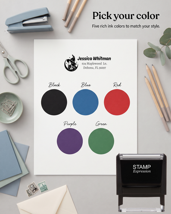 Mystical Witch Celestial Address Stamp