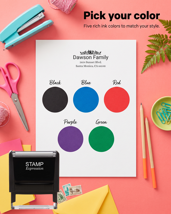 Dawson FamilySelf-Inking Custom Rubber Stamp Personalized Return Address Stamp With Name and Address Self-Inking Custom Rubber Stamp | Personalized Return Address Stamp | Name & Address Customizable (70906)