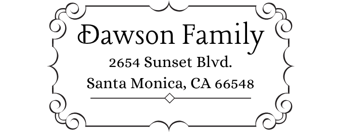 Ornate Box Return Address Stamp