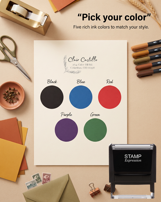 Claire CastilloSelf-Inking Custom Rubber Stamp Personalized Return Address Stamp With Name and Address Self-Inking Custom Rubber Stamp | Personalized Return Address Stamp | Name & Address Customizable (70908)