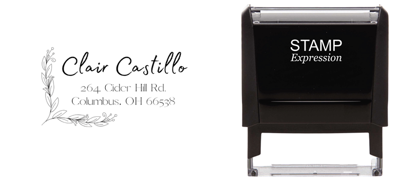 Claire CastilloSelf-Inking Custom Rubber Stamp Personalized Return Address Stamp With Name and Address Self-Inking Custom Rubber Stamp | Personalized Return Address Stamp | Name & Address Customizable (70908)