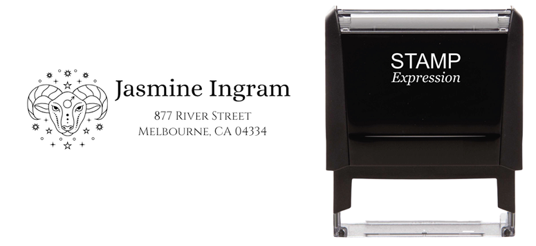 Aries ZodiacSelf-Inking Custom Rubber Stamp Personalized Return Address Stamp With Name and Address Self-Inking Custom Rubber Stamp | Personalized Return Address Stamp | Name & Address Customizable (70924)