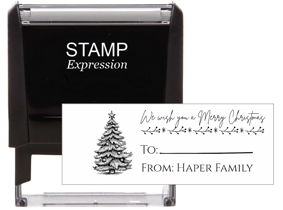We Wish You a Merry Christmas To and FromSelf-Inking Custom Rubber Stamp Personalized Return Address Stamp With Name and Address Self-Inking Custom Rubber Stamp | Personalized Return Address Stamp | Name & Address Customizable (70943)