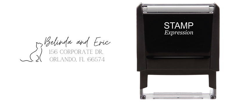 Elegant Cat Address Stamp