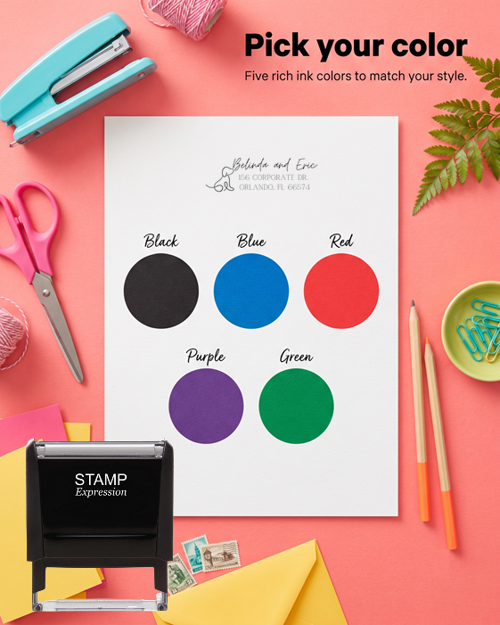 Elegant DogSelf-Inking Custom Rubber Stamp Personalized Return Address Stamp With Name and Address Self-Inking Custom Rubber Stamp | Personalized Return Address Stamp | Name & Address Customizable (70961)