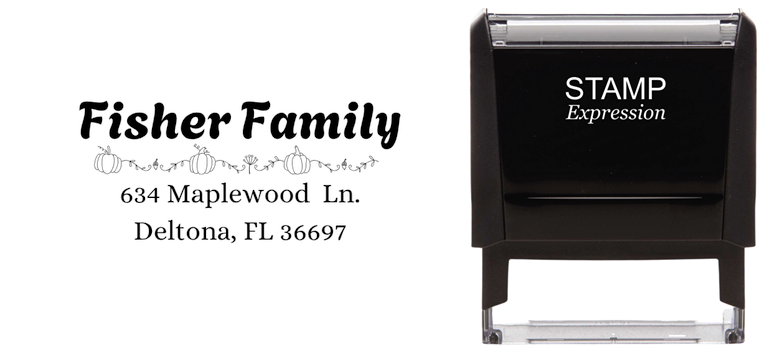 Fall Pumpkin GarlandSelf-Inking Custom Rubber Stamp Personalized Return Address Stamp With Name and Address Self-Inking Custom Rubber Stamp | Personalized Return Address Stamp | Name & Address Customizable (70963)