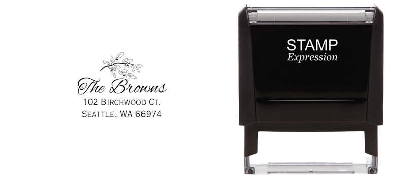 Acorn Tree BranchSelf-Inking Custom Rubber Stamp Personalized Return Address Stamp With Name and Address Self-Inking Custom Rubber Stamp | Personalized Return Address Stamp | Name & Address Customizable (70967)