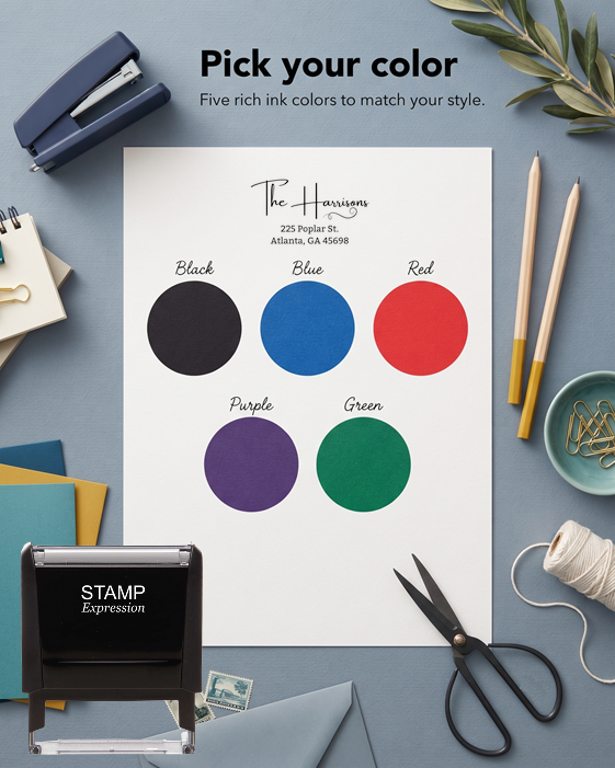 Swirl Harrisons Return Address Stamp
