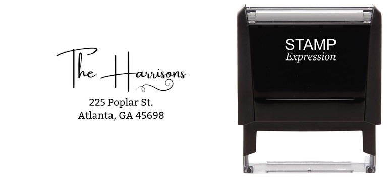 Swirl HarrisonsSelf-Inking Custom Rubber Stamp Personalized Return Address Stamp With Name and Address Self-Inking Custom Rubber Stamp | Personalized Return Address Stamp | Name & Address Customizable (70981)