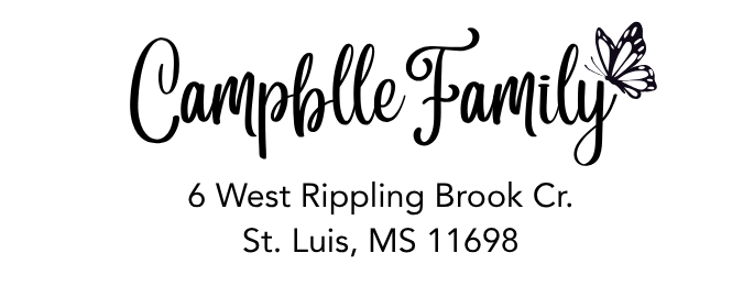 Campbell Family with Butterfly Address Stamp