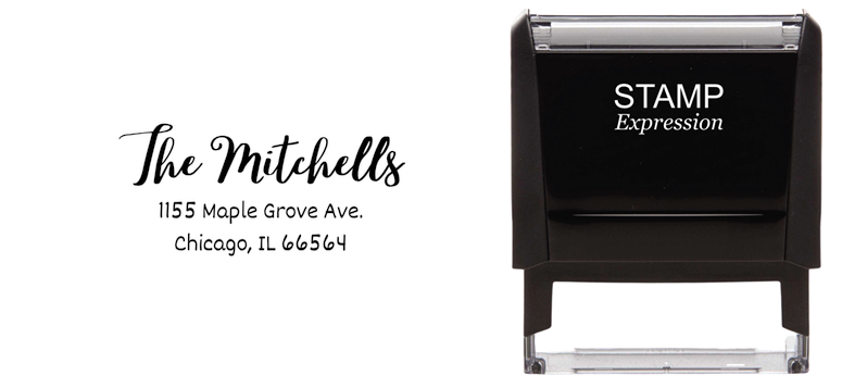 The Mitchells Bold Script Return Address Stamp