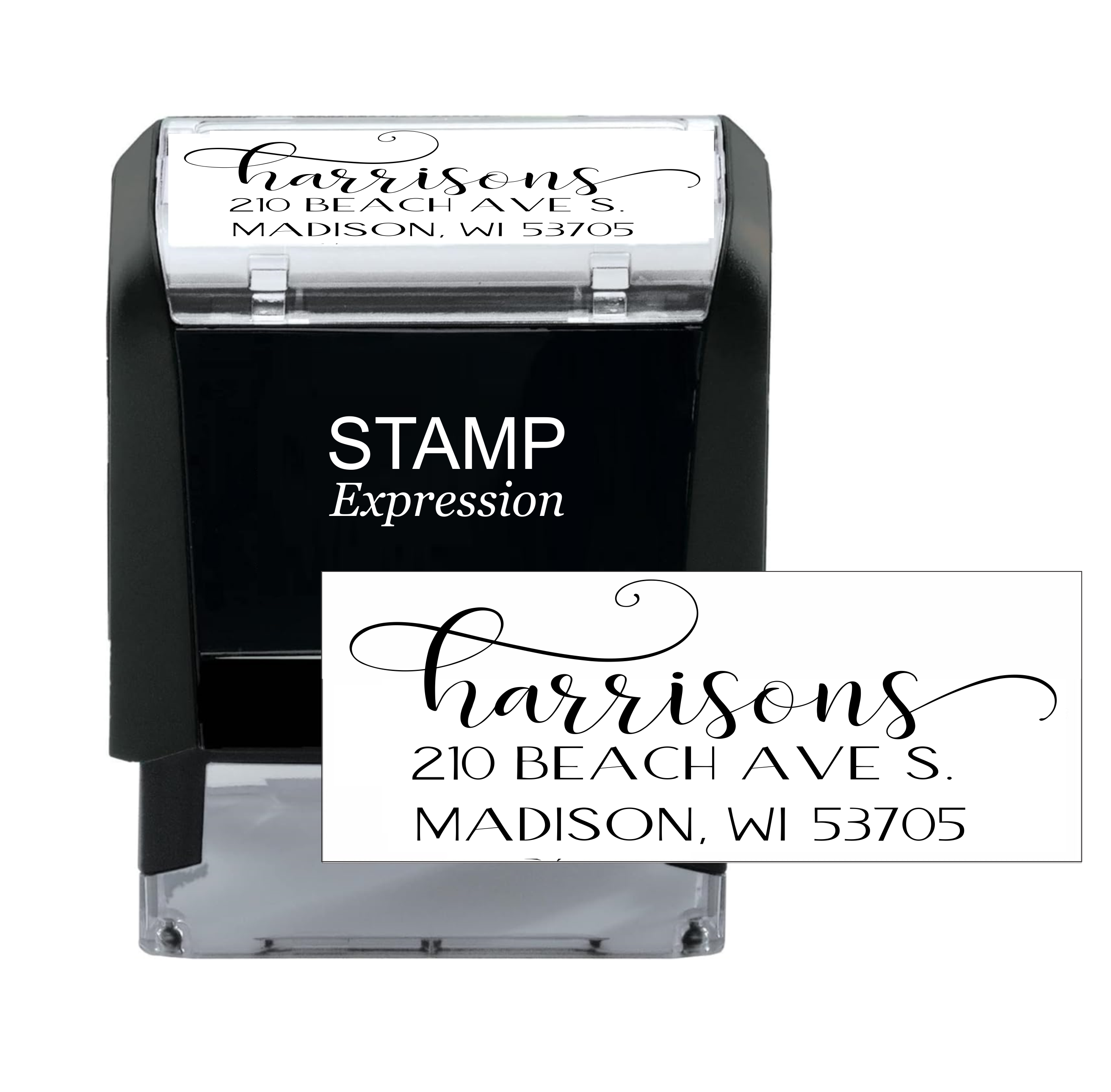 Custom Rectangular Self Inking Return Address Stamp Personalized With Lines Of Text (SE-70997)