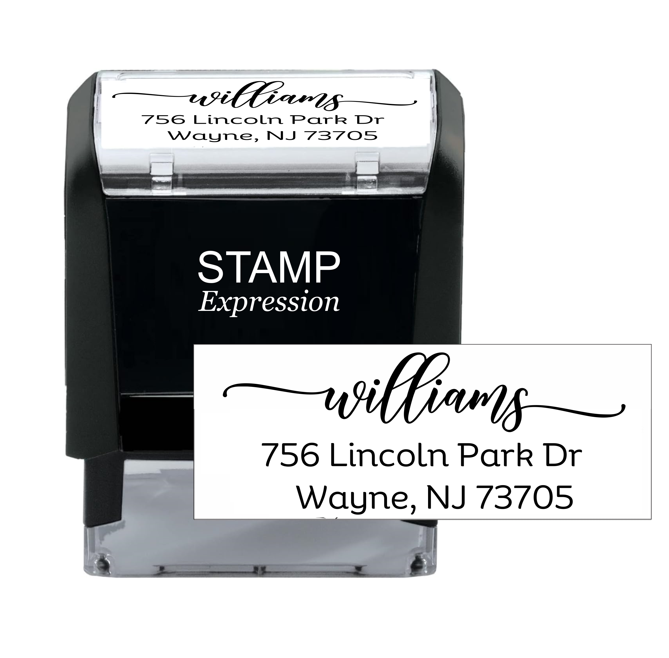 Custom Rectangular Self Inking Return Address Stamp Personalized With Lines Of Text (SE-70998)