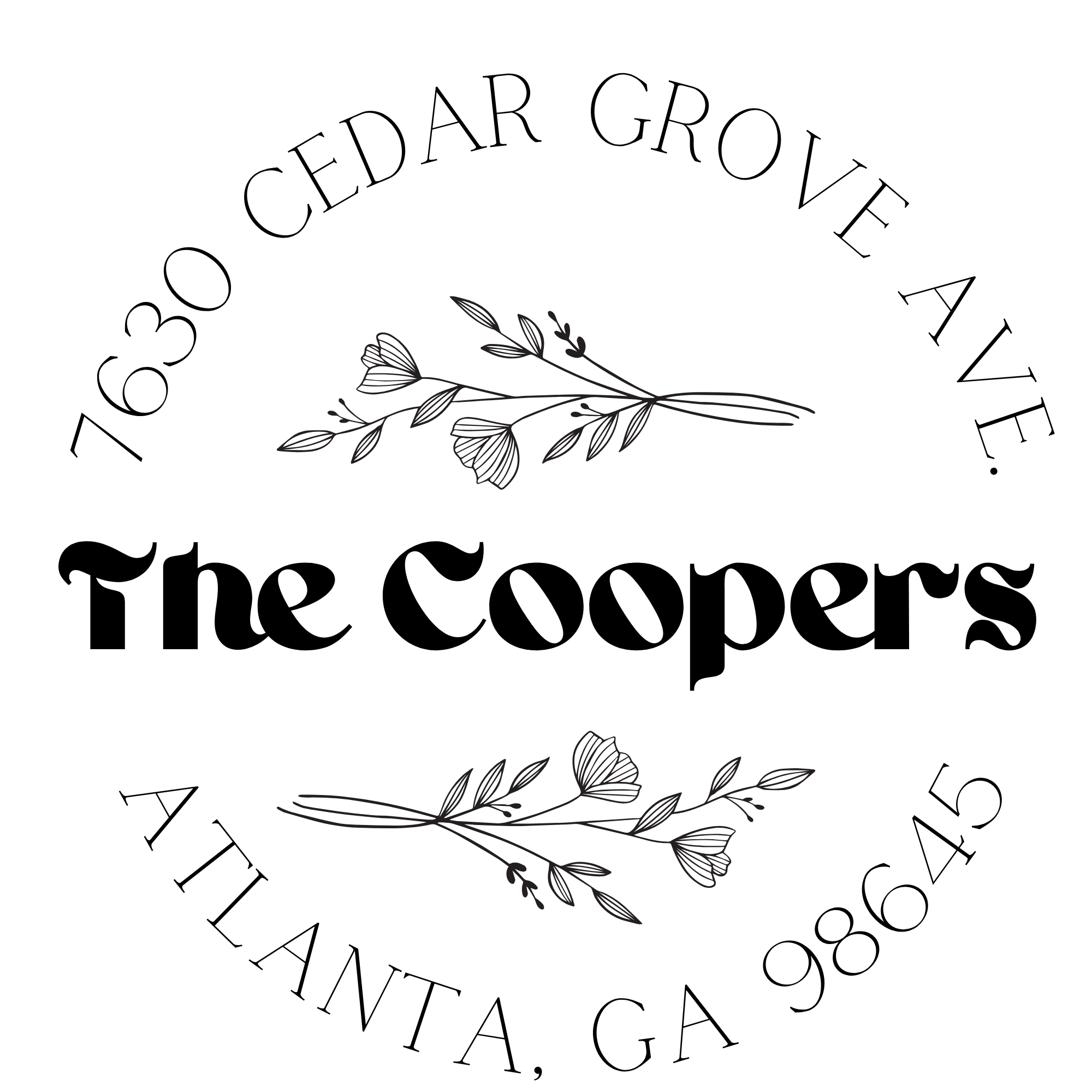 The Coopers Floral Return Address Stamp