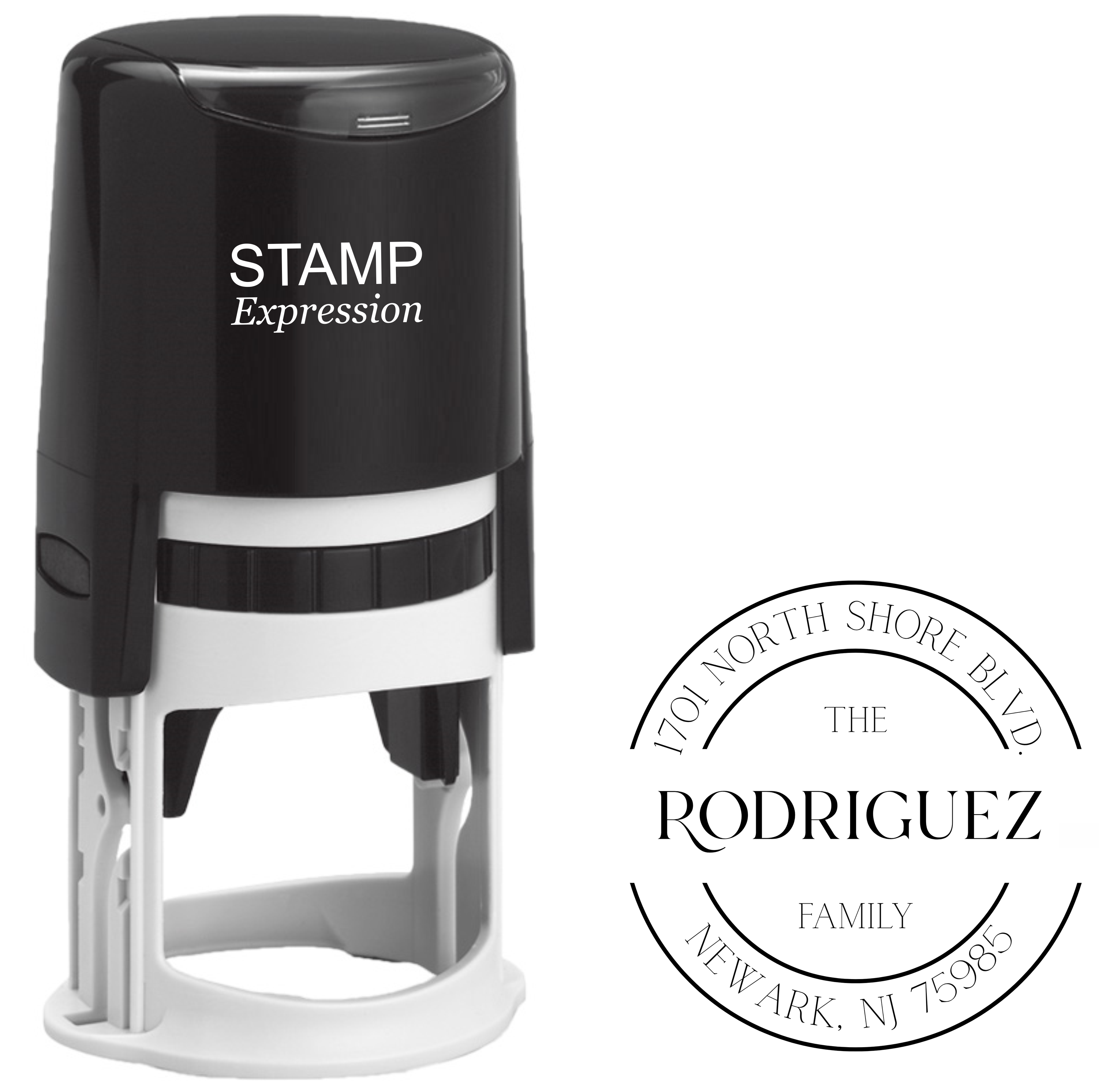 Double Border The Family Address Stamp