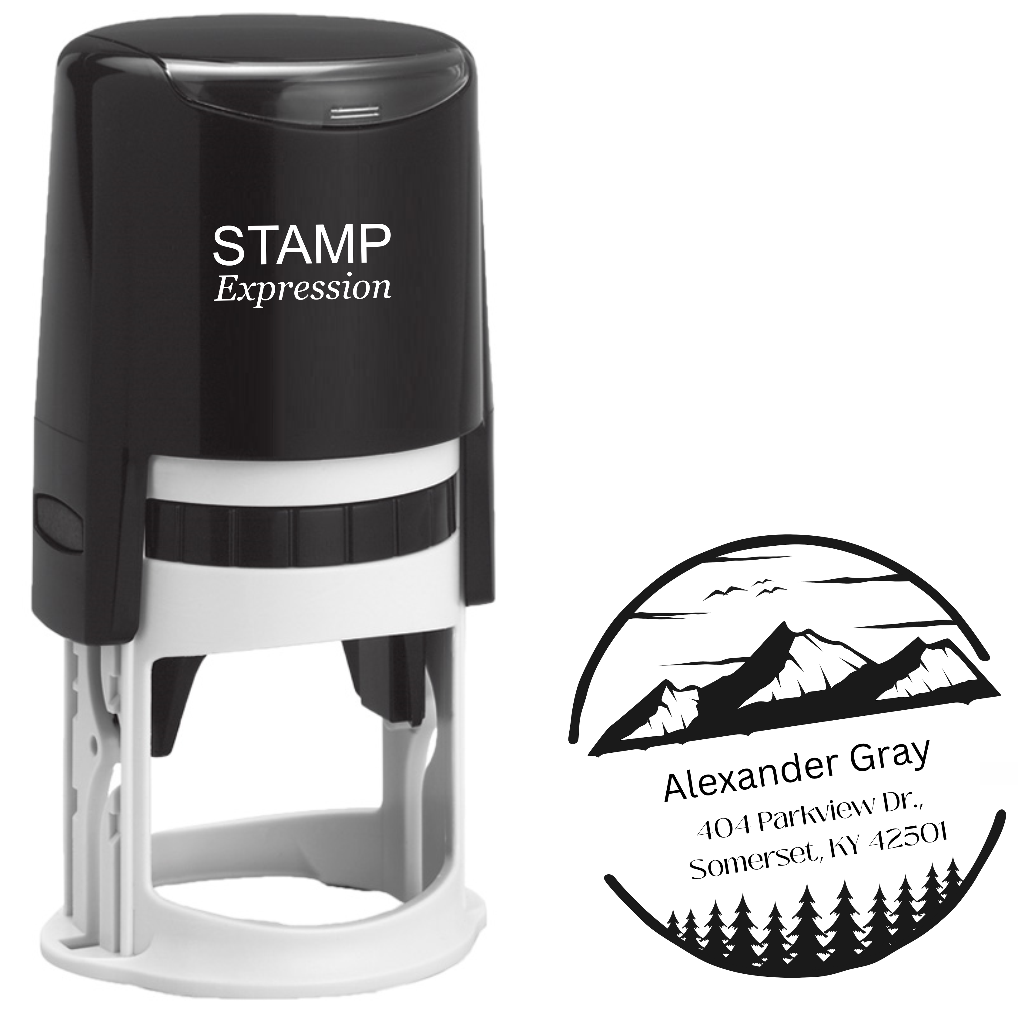 Mountains and Trees Address Stamp
