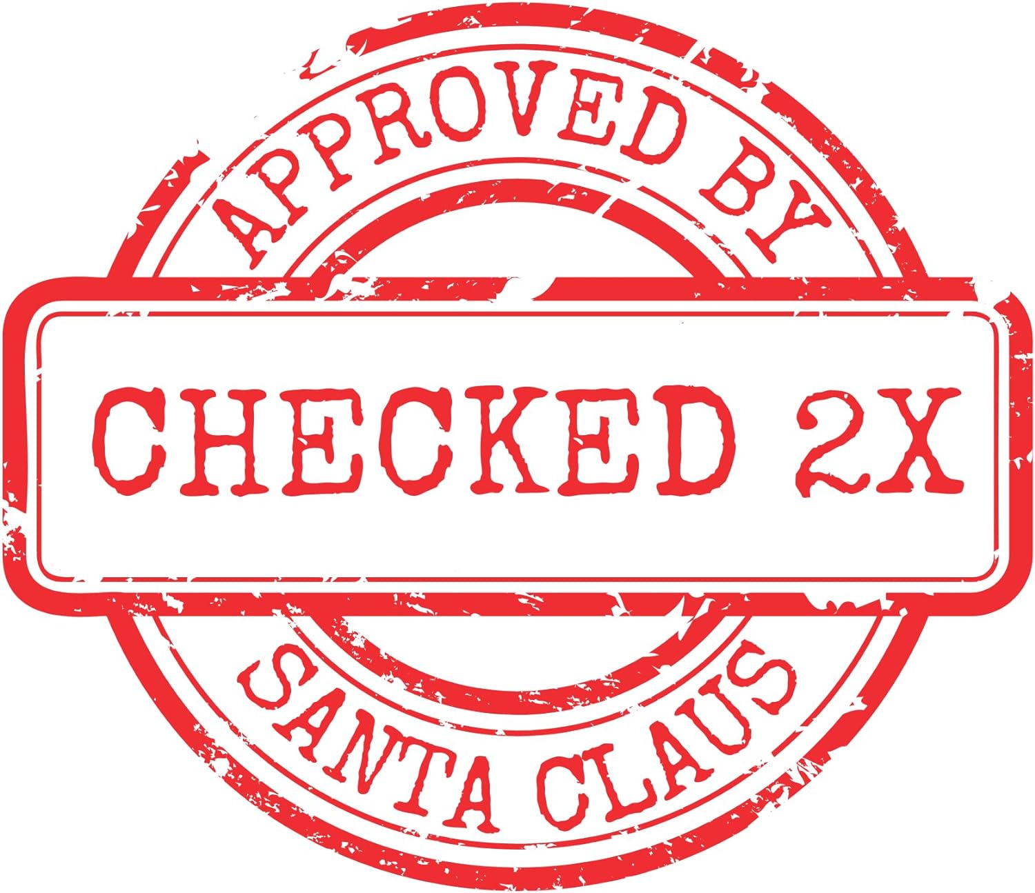 Approved and Checked Twice by Santa Claus Christmas Stamp (SH-76251)