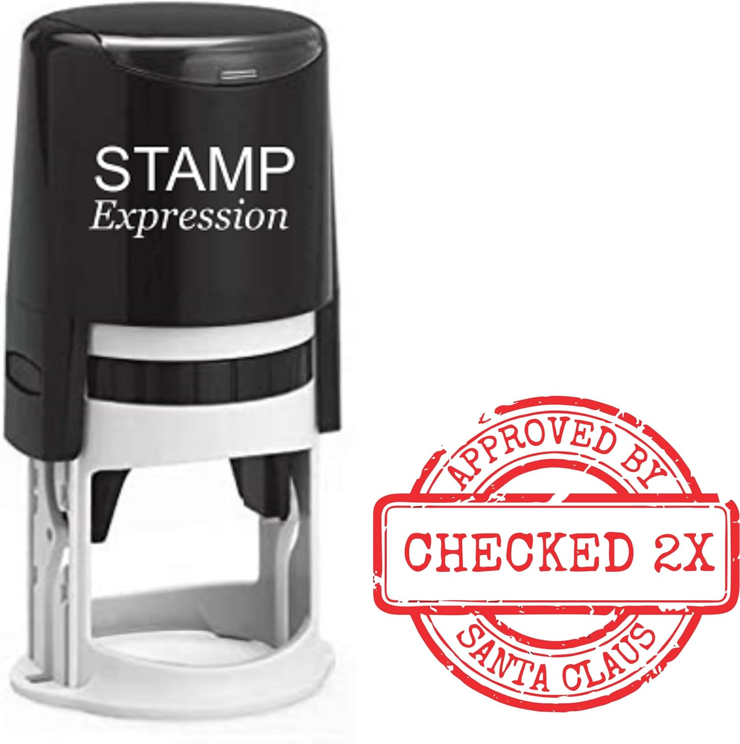 Approved and Checked Twice by Santa Claus Christmas Stamp (SH-76251)