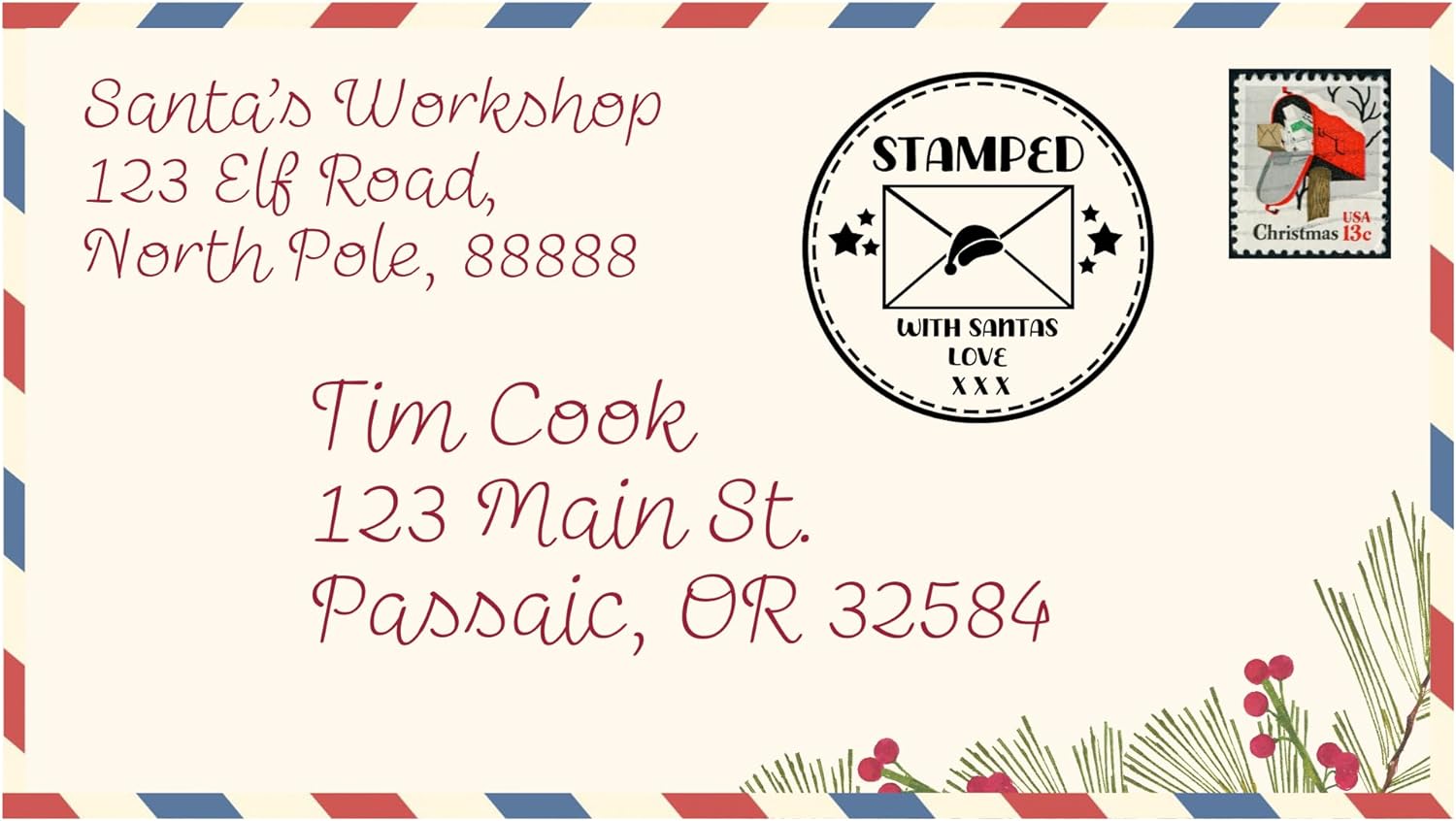 Stamped with Santa's Love Christmas North Pole Mail Stamp (SH-76244)