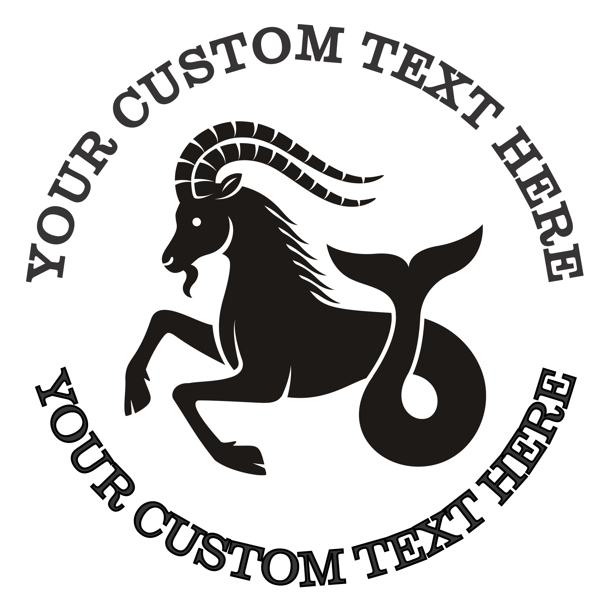 Capricorn Zodiac Sign Custom Self Inking Rubber Stamp. Perfect When Used As a Return Address Stamp (SH-76340)