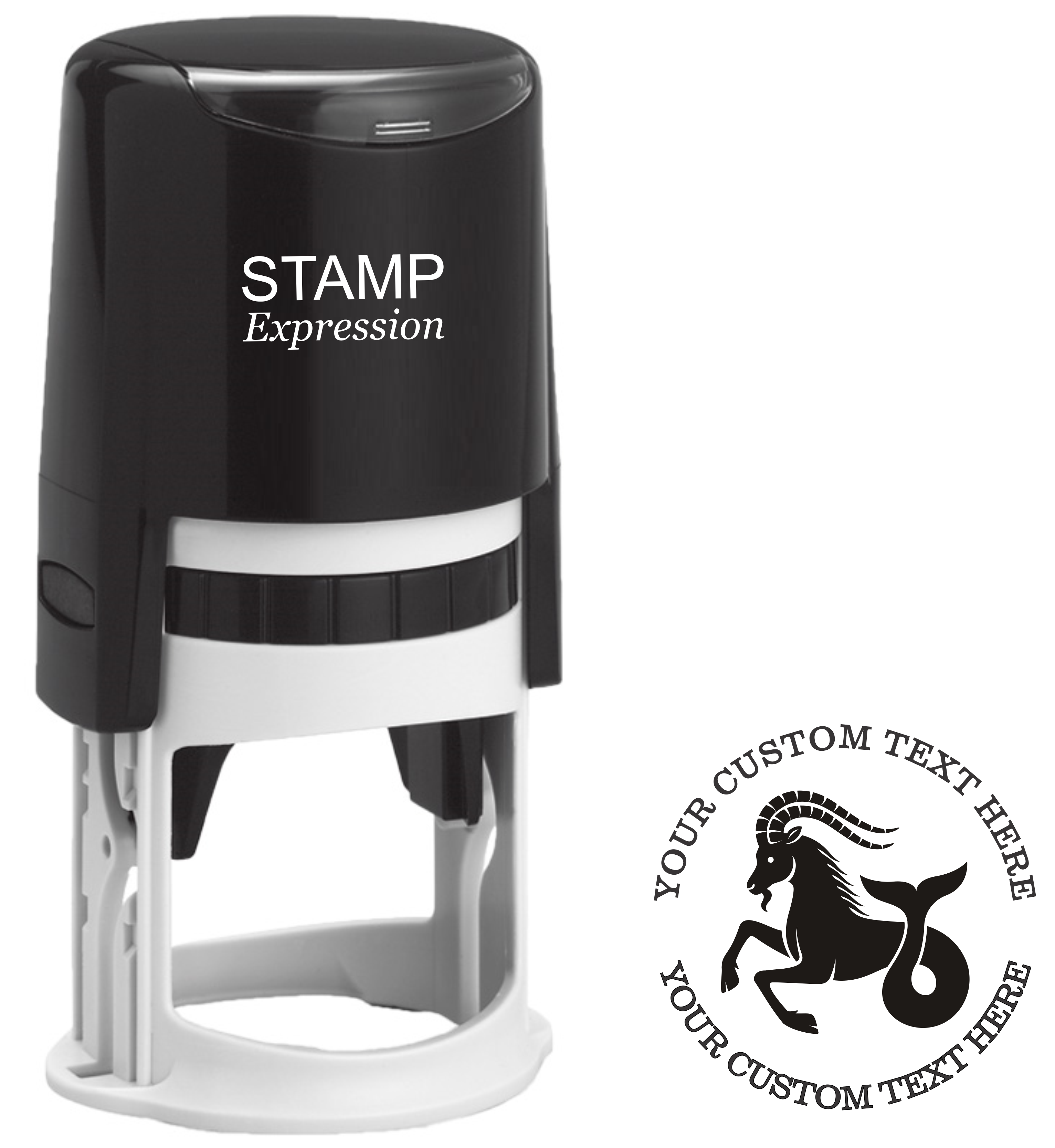 Capricorn Zodiac Sign Custom Self Inking Rubber Stamp. Perfect When Used As a Return Address Stamp (SH-76340)