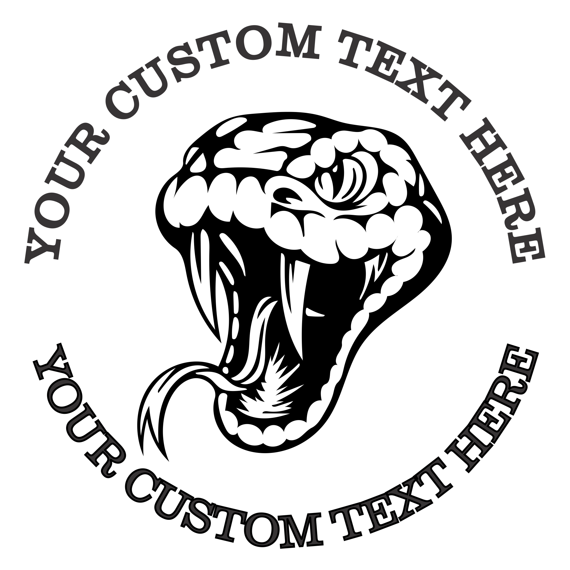 Cobra Snake Custom Stamp - Self Inking. Return Address Personalized Rubber Stamp with Lines of Text (SH-76351)