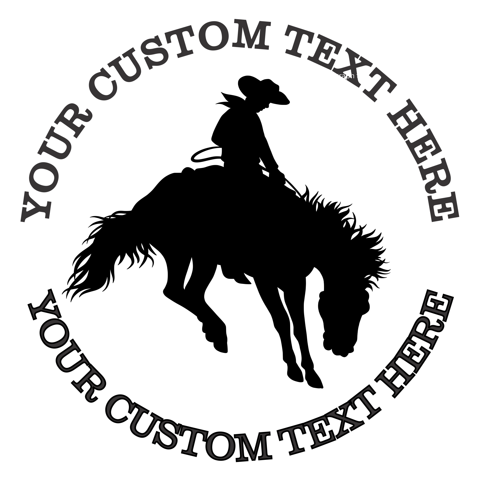 Cowboy On a Horse Country Custom Stamp - Self Inking. Personalized Address Stamp with Lines of Text (SH-76352)
