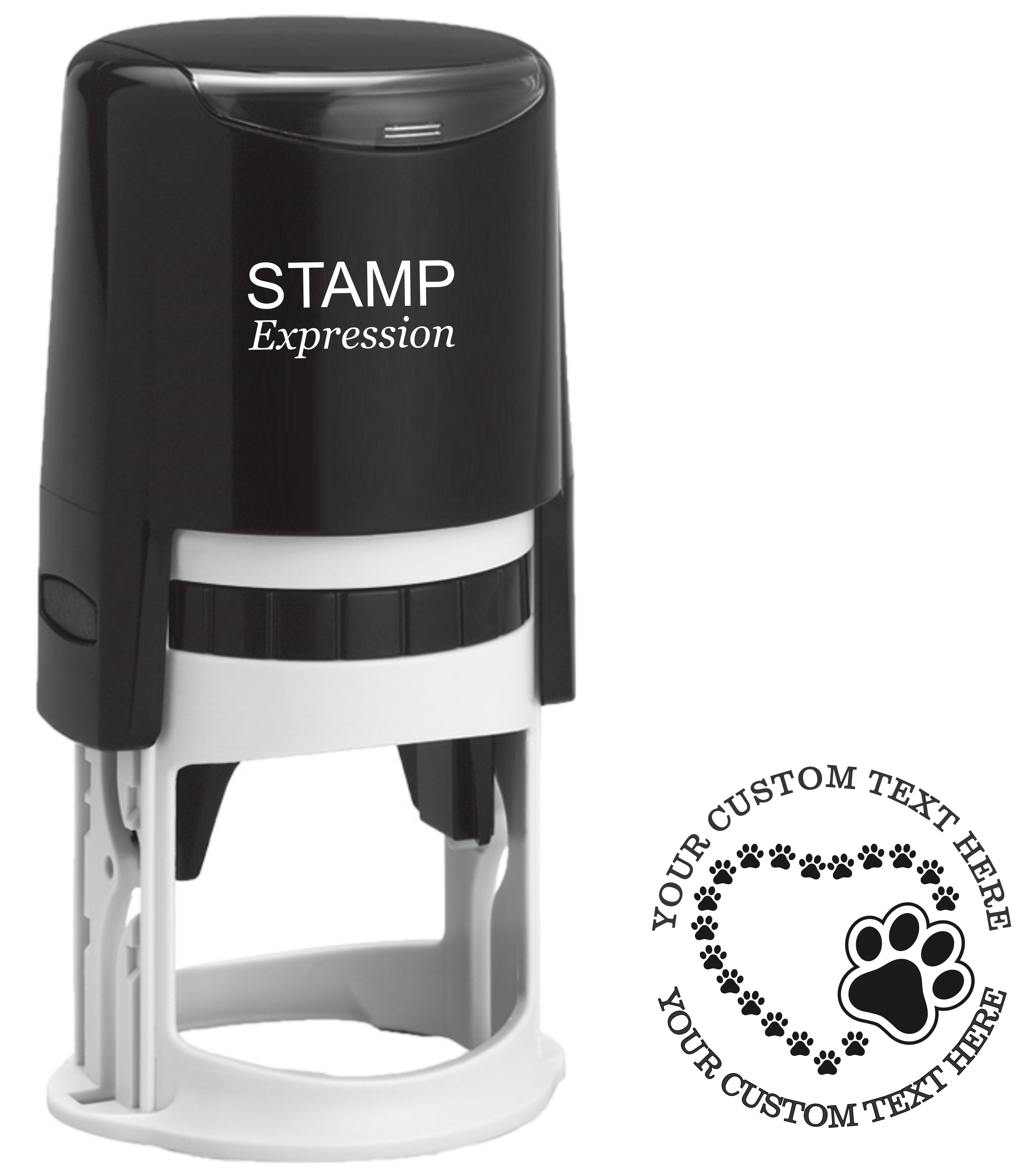 Dog Paw Heart Custom Self Inking Rubber Stamp. Perfect When Used As a Return Address Stamp (SH-76354)