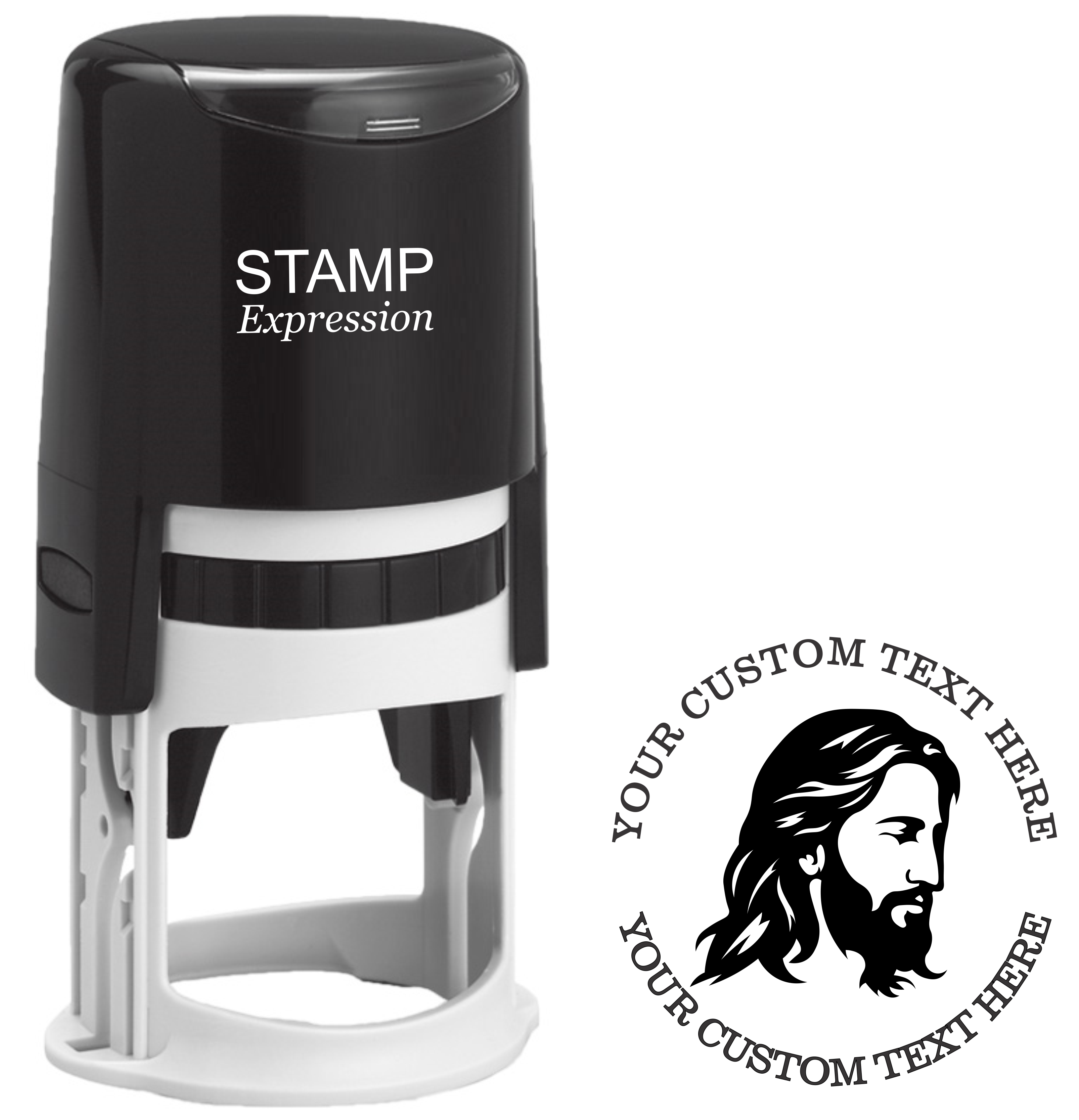 Jesus Custom Stamp – Religious Self Inking Return Address Stamp with Lines of Text (SH-76361)