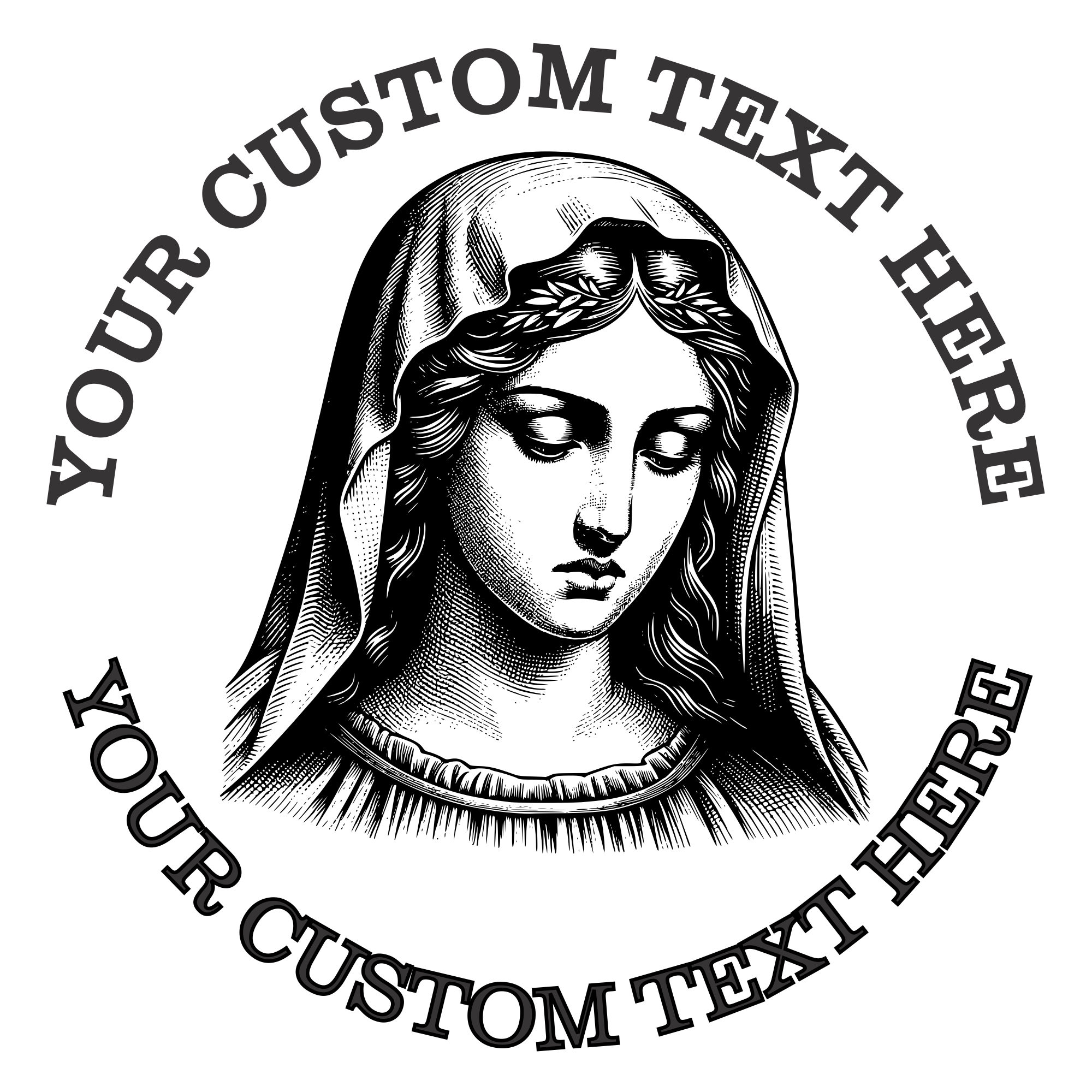 Virgin Mary Religious Christian Custom Stamp – Personalized Return Address Self-Inking Rubber Stamp (SH-76363)